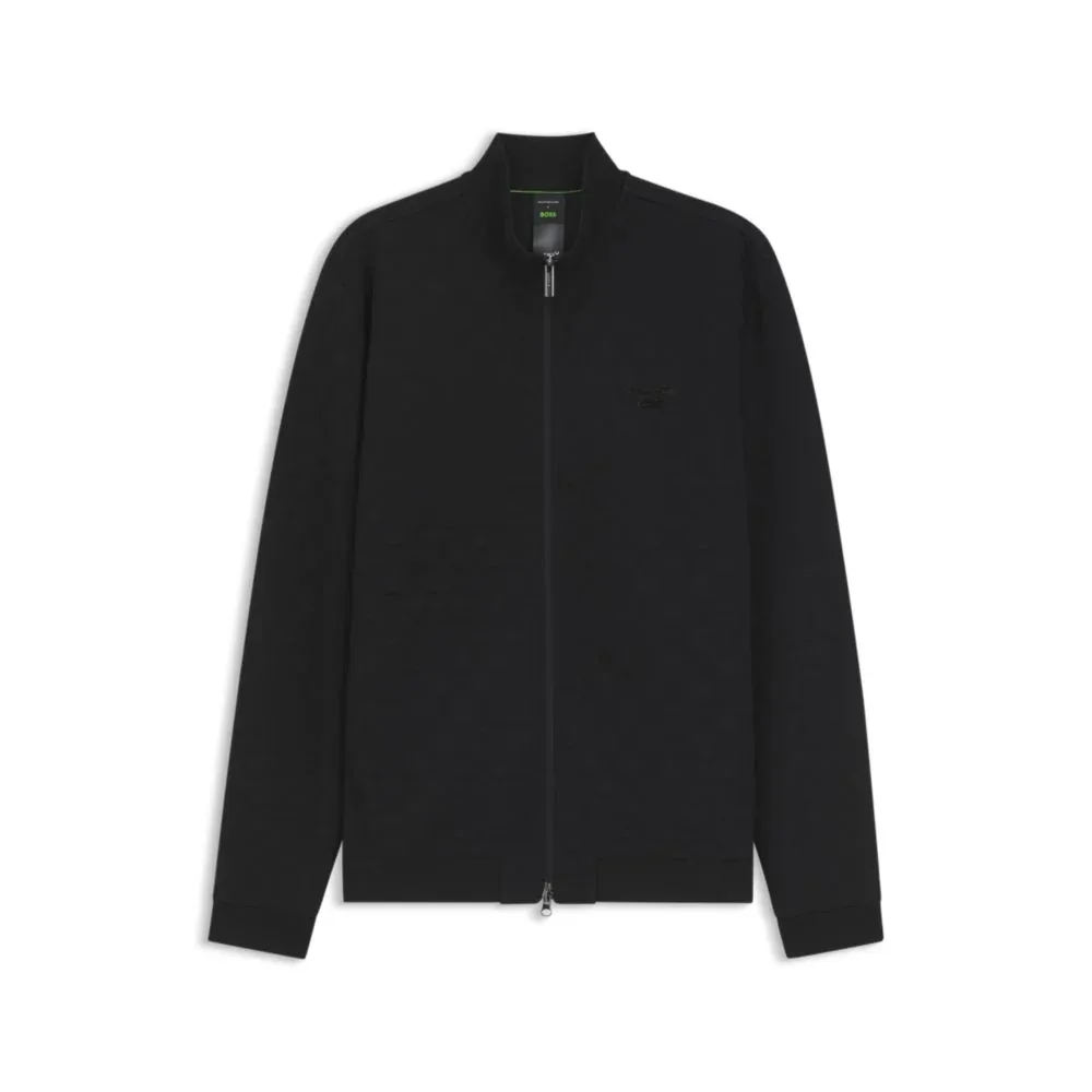 Porsche x Zip-Up Sweatshirt with Pasha-Check Jacquard by BOSS