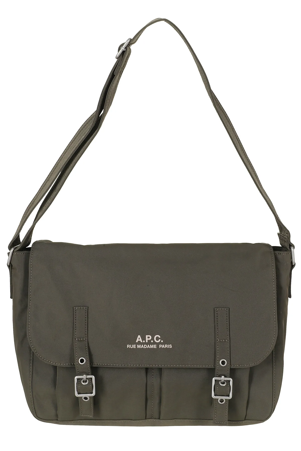 Green Rectangular Logo Print Messenger Bag by A.P.C.