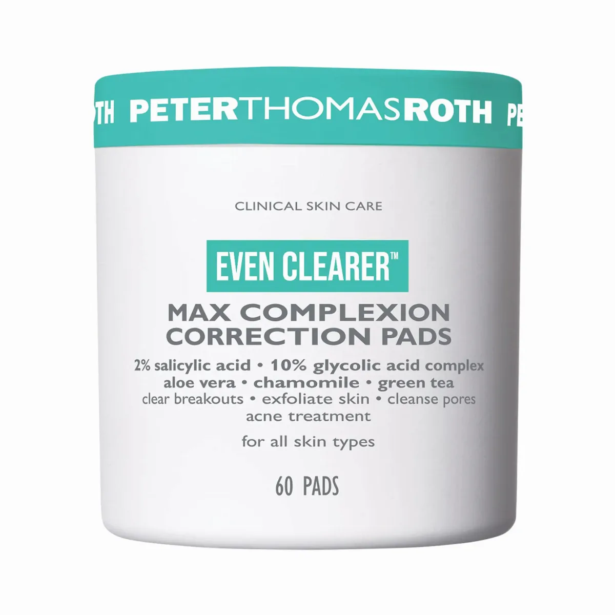 Even Clearer Max Complexion Correction Pads for Acne and Blemishes 60 Pads by Peter Thomas Roth