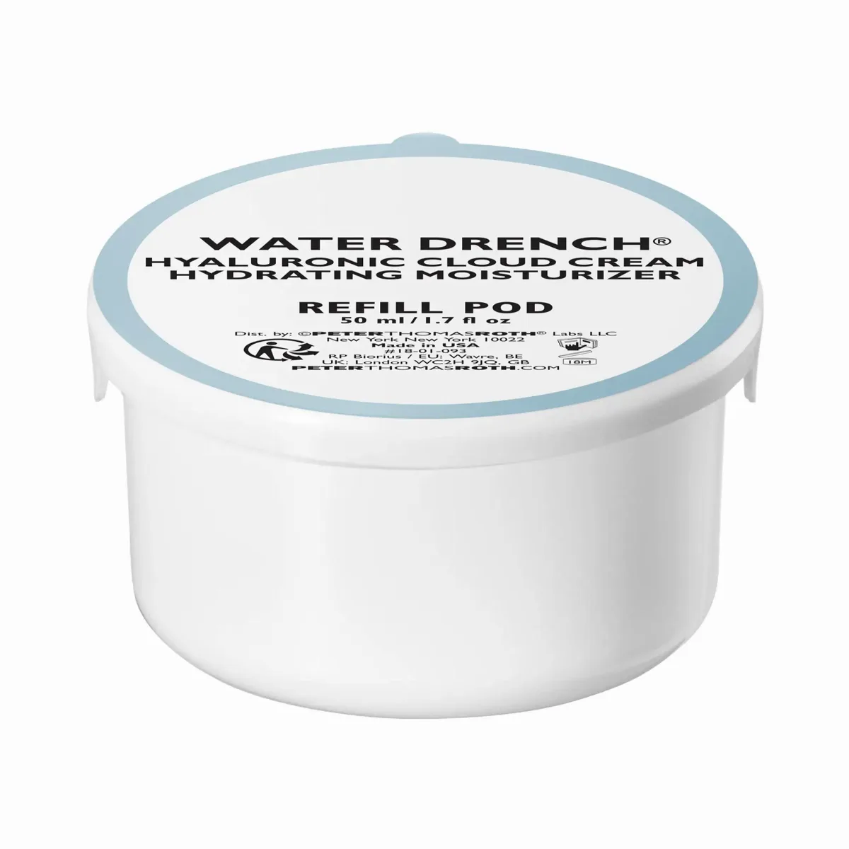 Water Drench Hyaluronic Cloud Cream Hydrating Refillable Moisturizer 1.7 oz / 50 Ml by Peter Thomas Roth