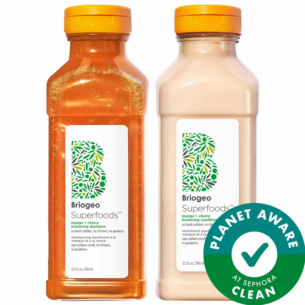 Superfoods Mango + Cherry Balancing Shampoo + Conditioner Duo for Oil Control by Briogeo