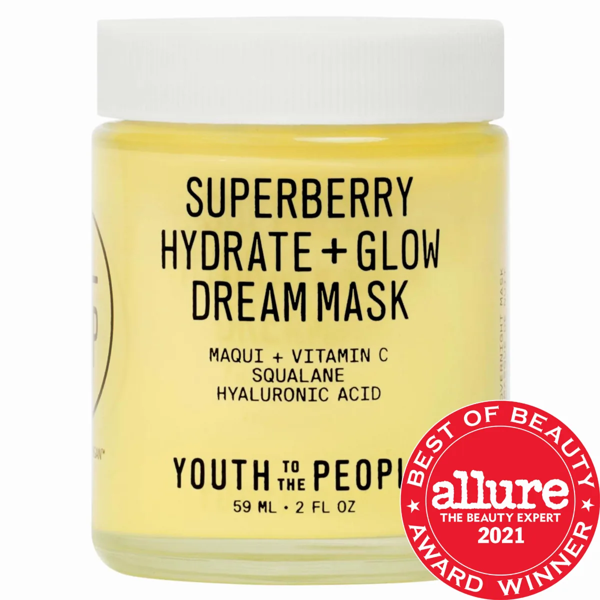 Superberry Hydrate + Glow Dream Night Cream + Mask with Vitamin C 2 oz / 59 Ml by Youth To The People
