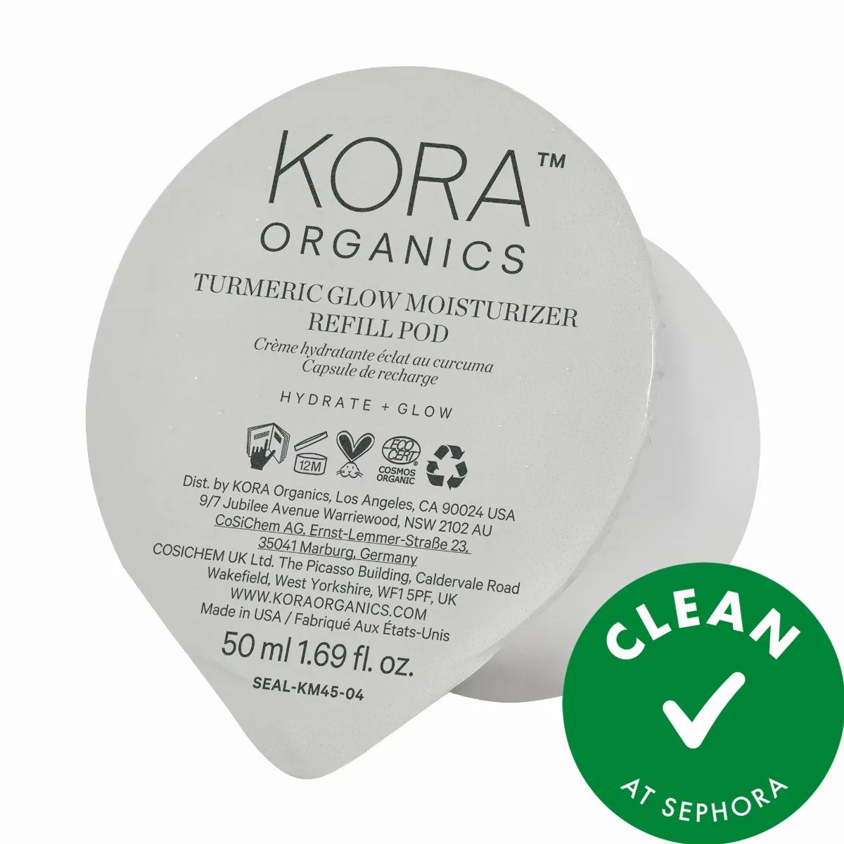Turmeric Glow Brightening Refillable Moisturizer 1.69 oz / 50 mL Refill by KORA Organics