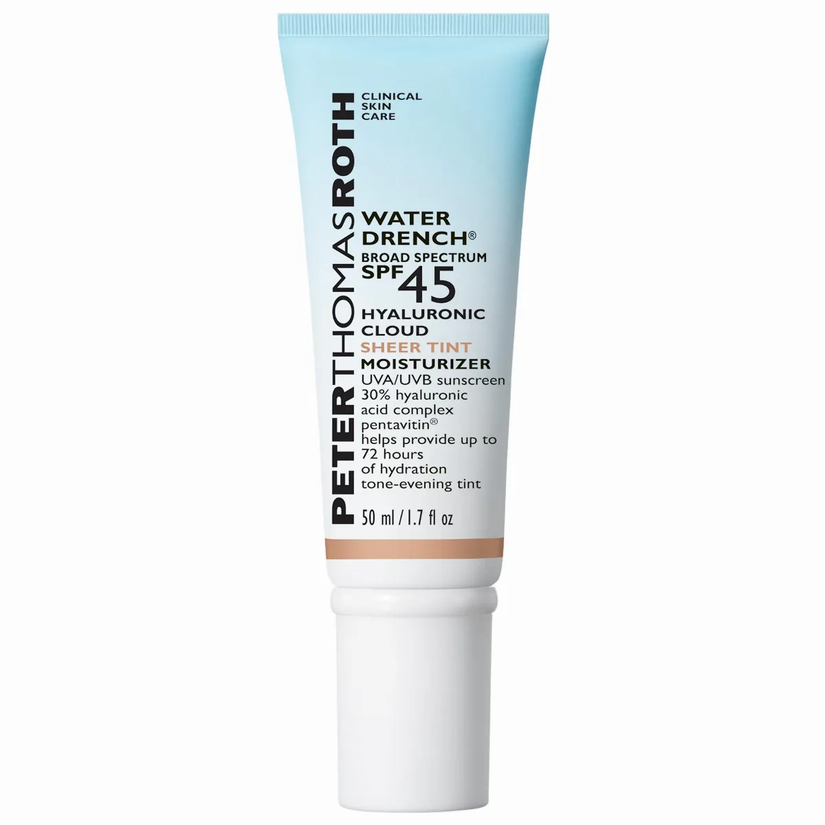 Water Drench Hyaluronic Cloud Sheer Tint Moisturizer Broad Spectrum Sunscreen SPF 45 1.7 oz by Peter Thomas Roth