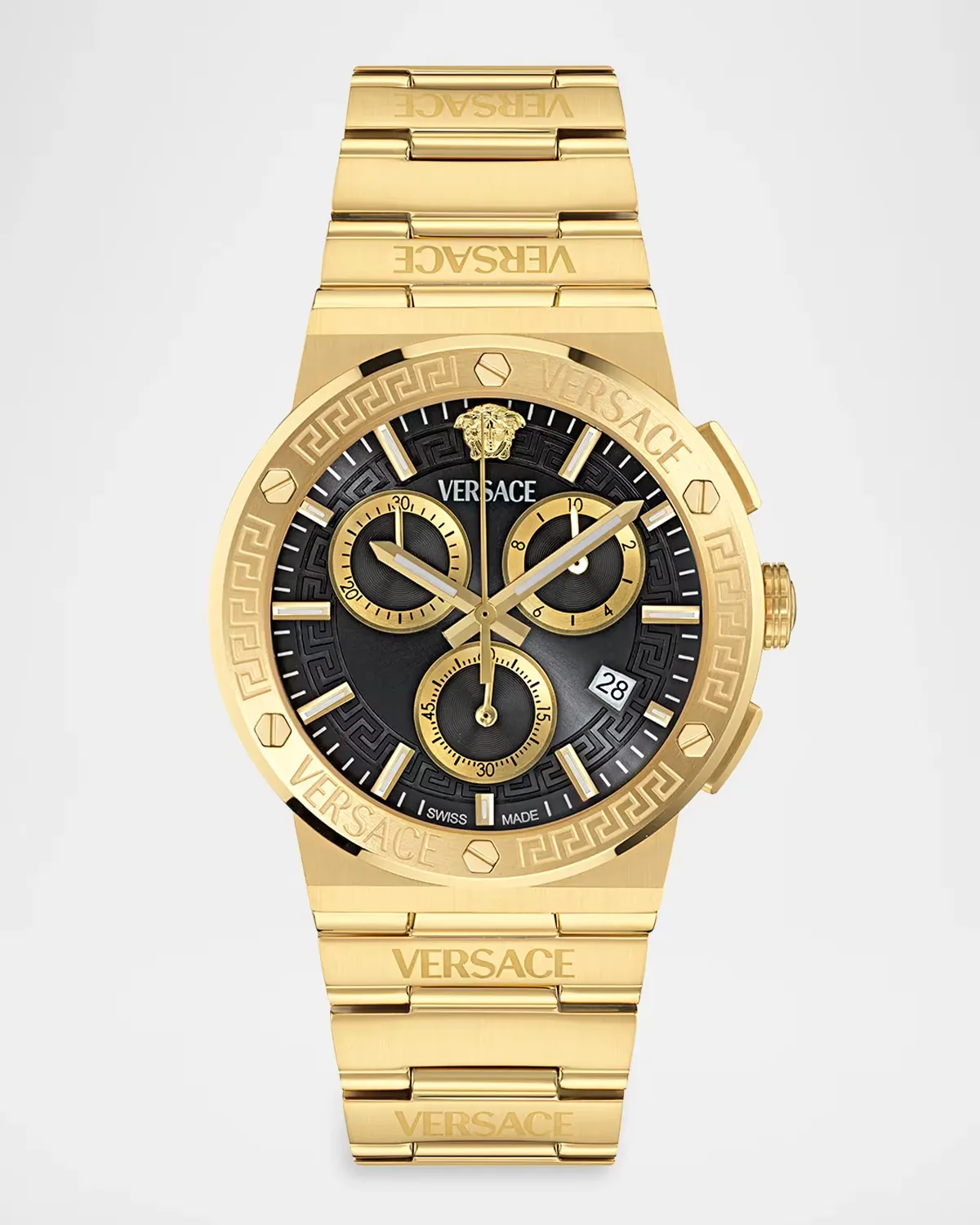 Greca Logo Chrono 40mm IP Yellow Gold Bracelet Watch