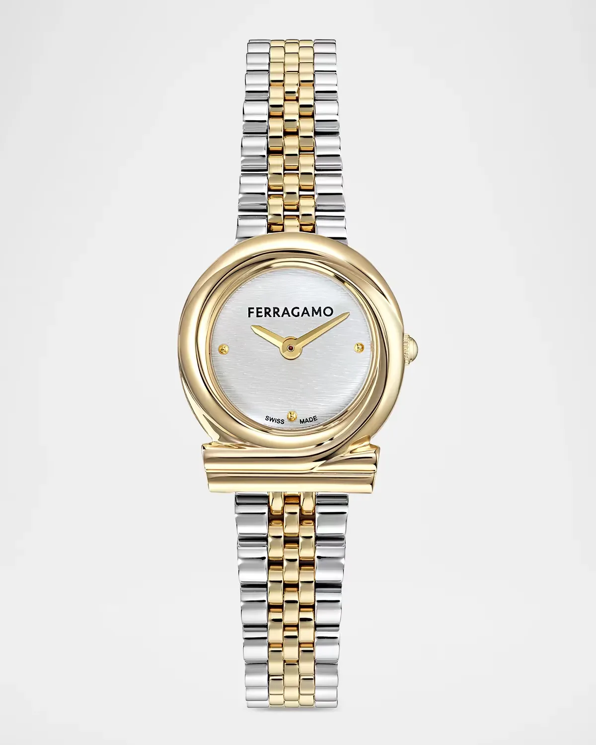 Gancini Twisted 23mm Two-Tone Bracelet Watch