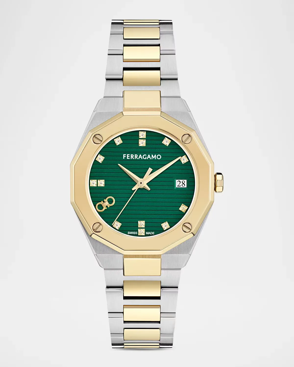 Edge 34mm Two-Tone Bracelet Watch by FERRAGAMO