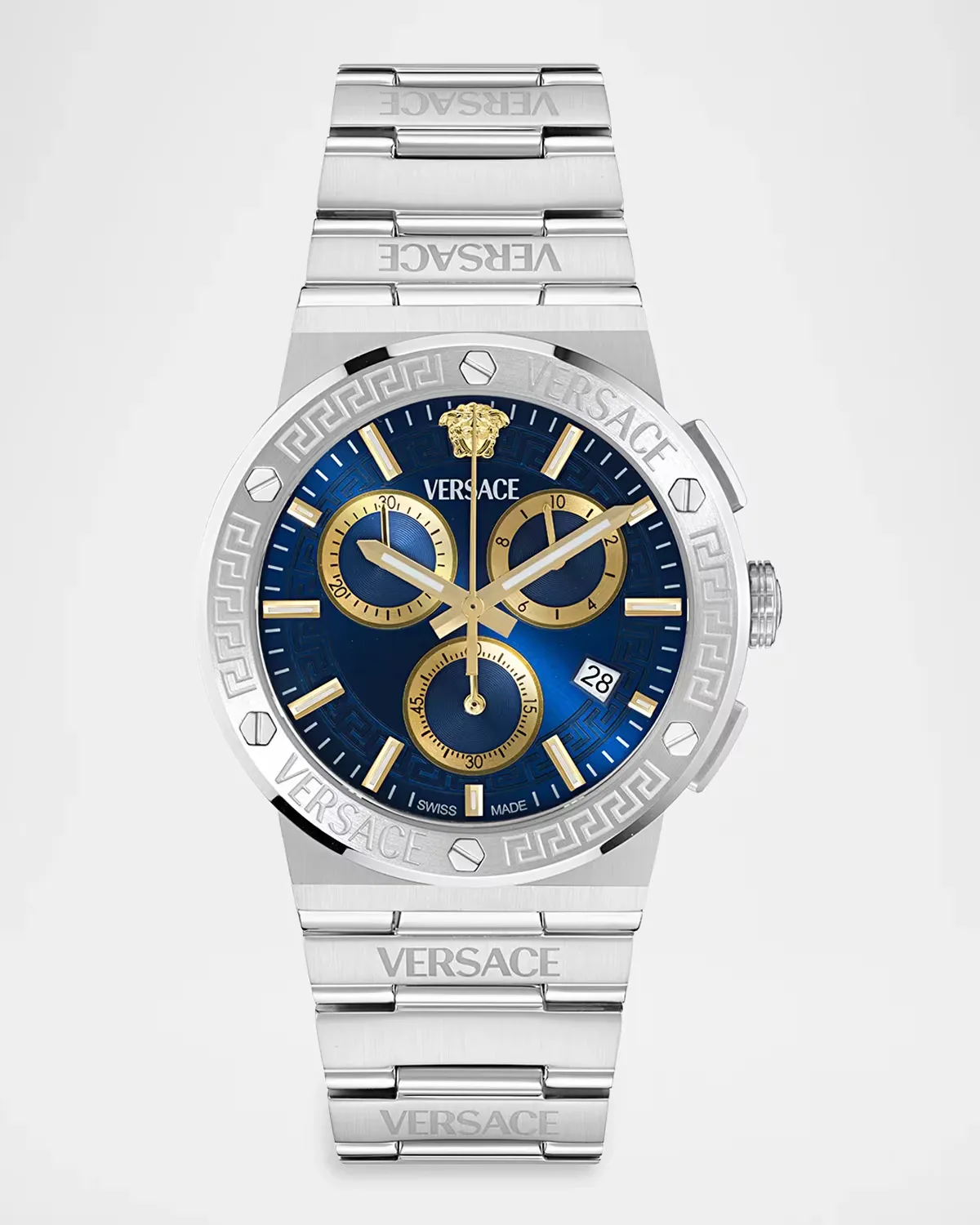 Greca Logo Chrono 40mm Stainless Steel Bracelet Watch