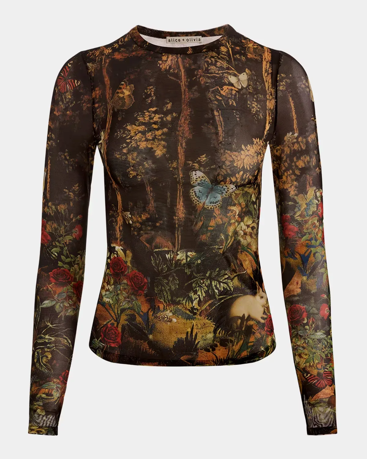 Delaina Printed Long-Sleeve Top by ALICE + OLIVIA