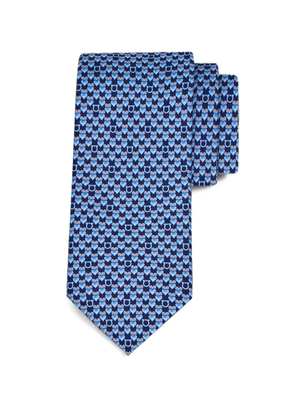 Gancini Heart-Print Tie by Ferragamo