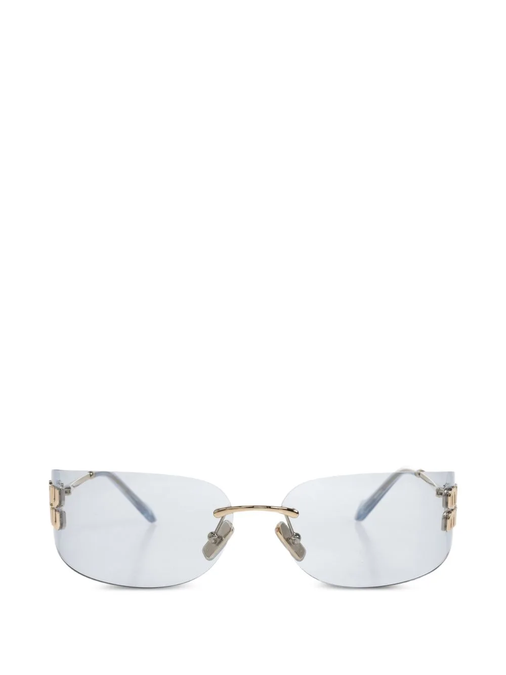 Rimless Logo-Plaque Sunglasses by Miu Miu Eyewear