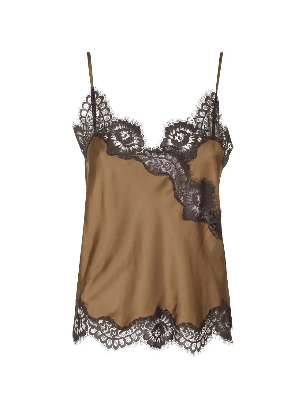 Lace-Trim Satin Top by HERSKIND