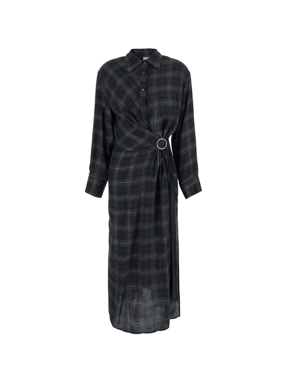 Check-Pattern Midi Shirt Dress by RAME