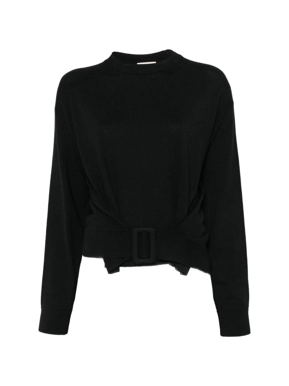 Buckle-Detail Cropped Sweater