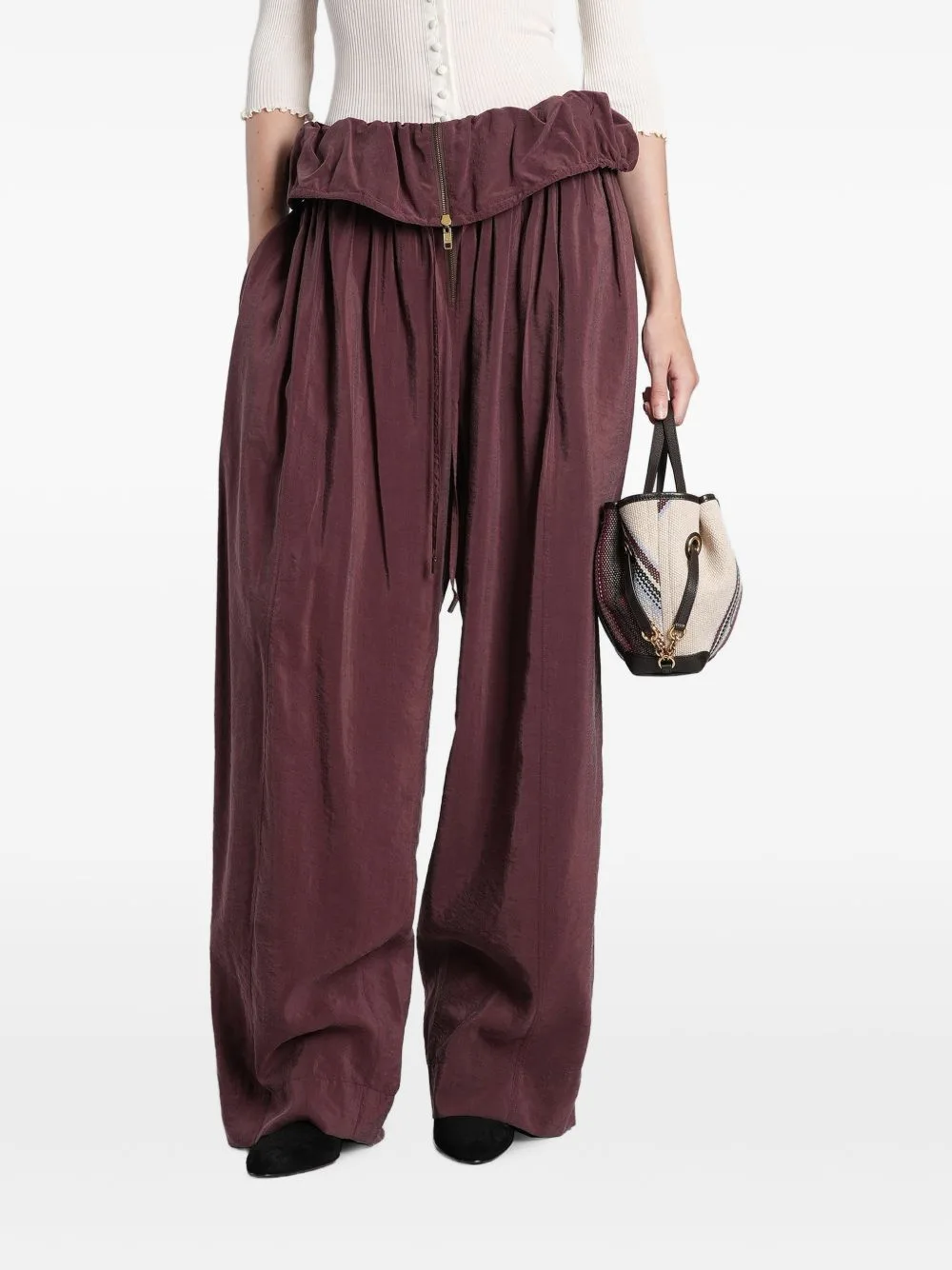 Paperbag-Waist Palazzo Pants by Chloé