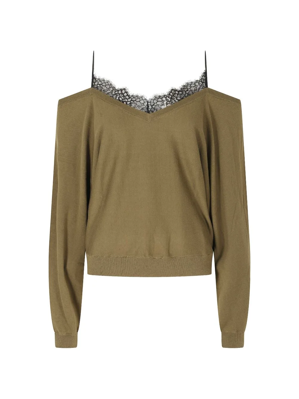 Ivoire Lace-Trim Cold-Shoulder Sweater by IRO
