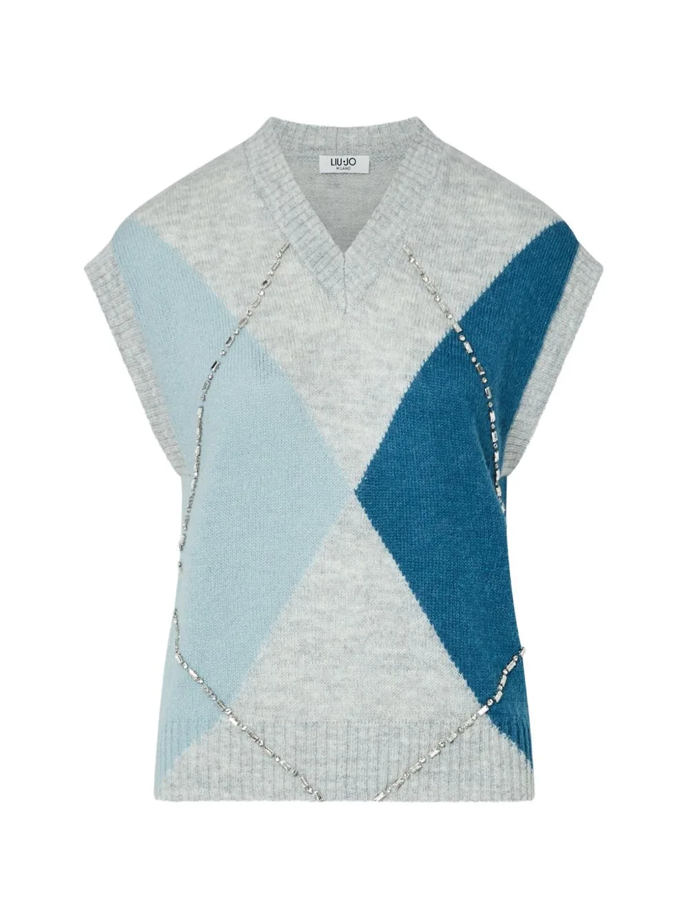 Argyle Vest with Jewel Embroidery by LIU JO