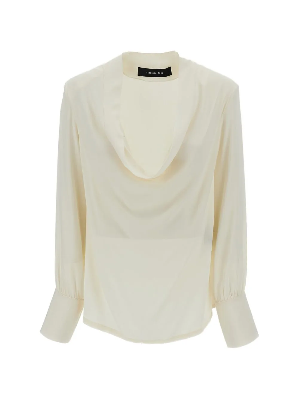 Cowl-Neck Long-Sleeve Blouse by Federica Tosi