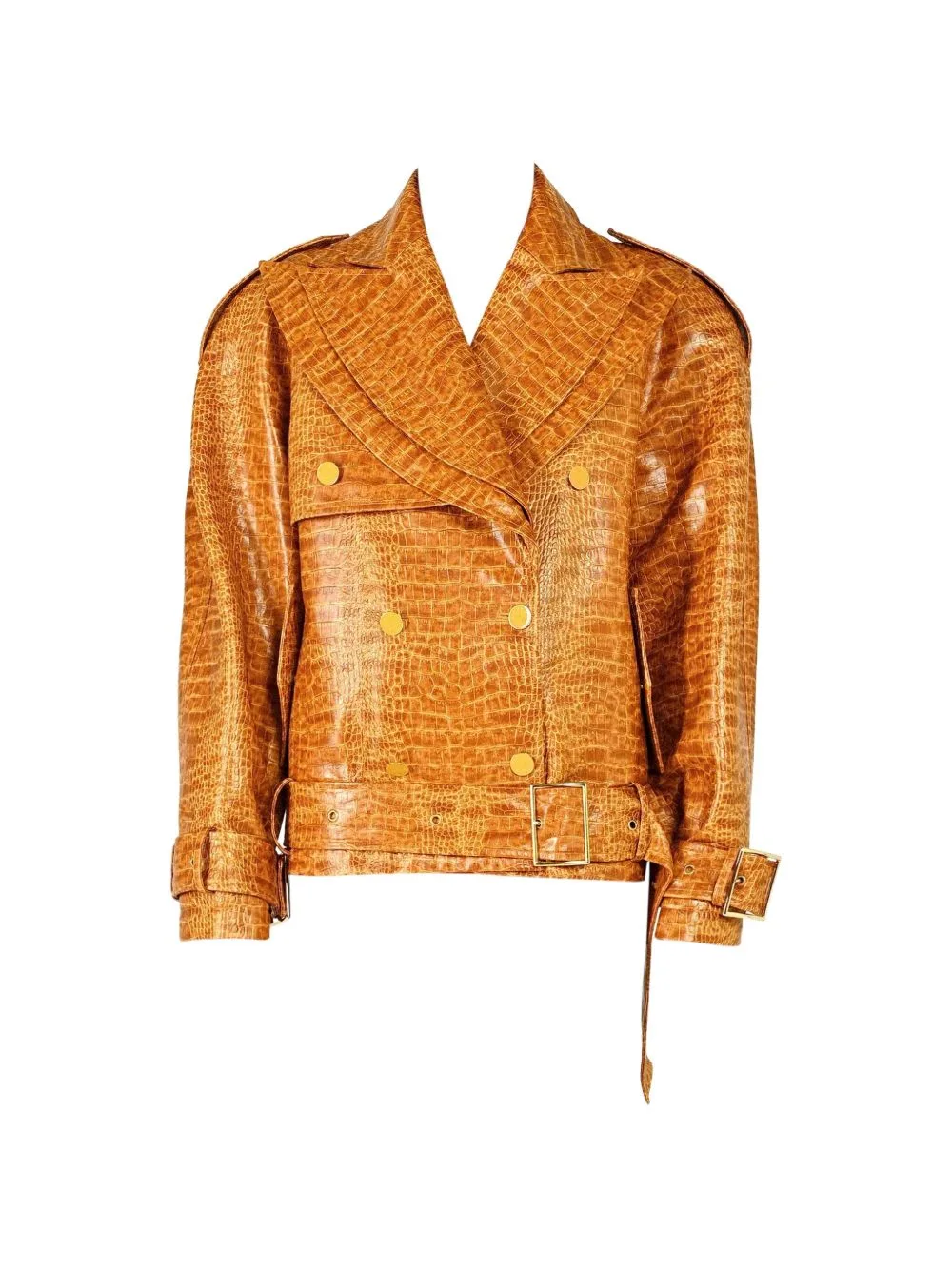 Croco-Effect Trench Jacket by Rowen Rose