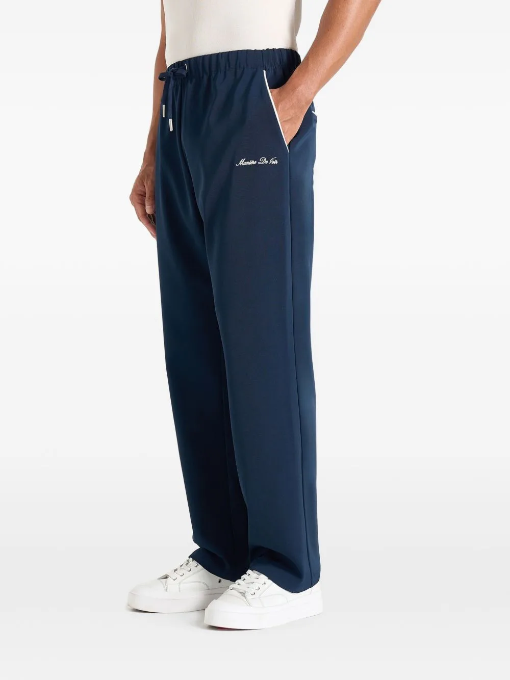 Signature Piped Track Pants - Dark Navy by Manière De Voir
