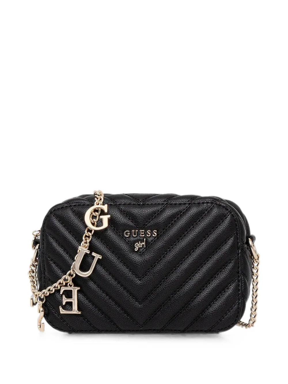 Logo-Charm Chevron-Quilted Shoulder Bag by guess kids