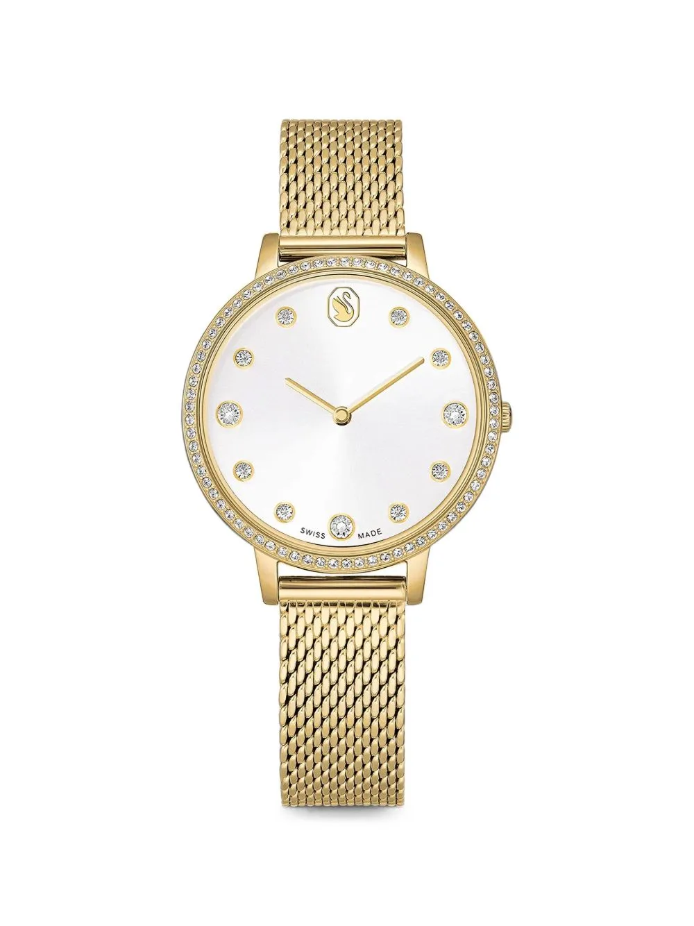 Clarica 35mm Crystal Bezel Mesh Strap Watch by Swarovski
