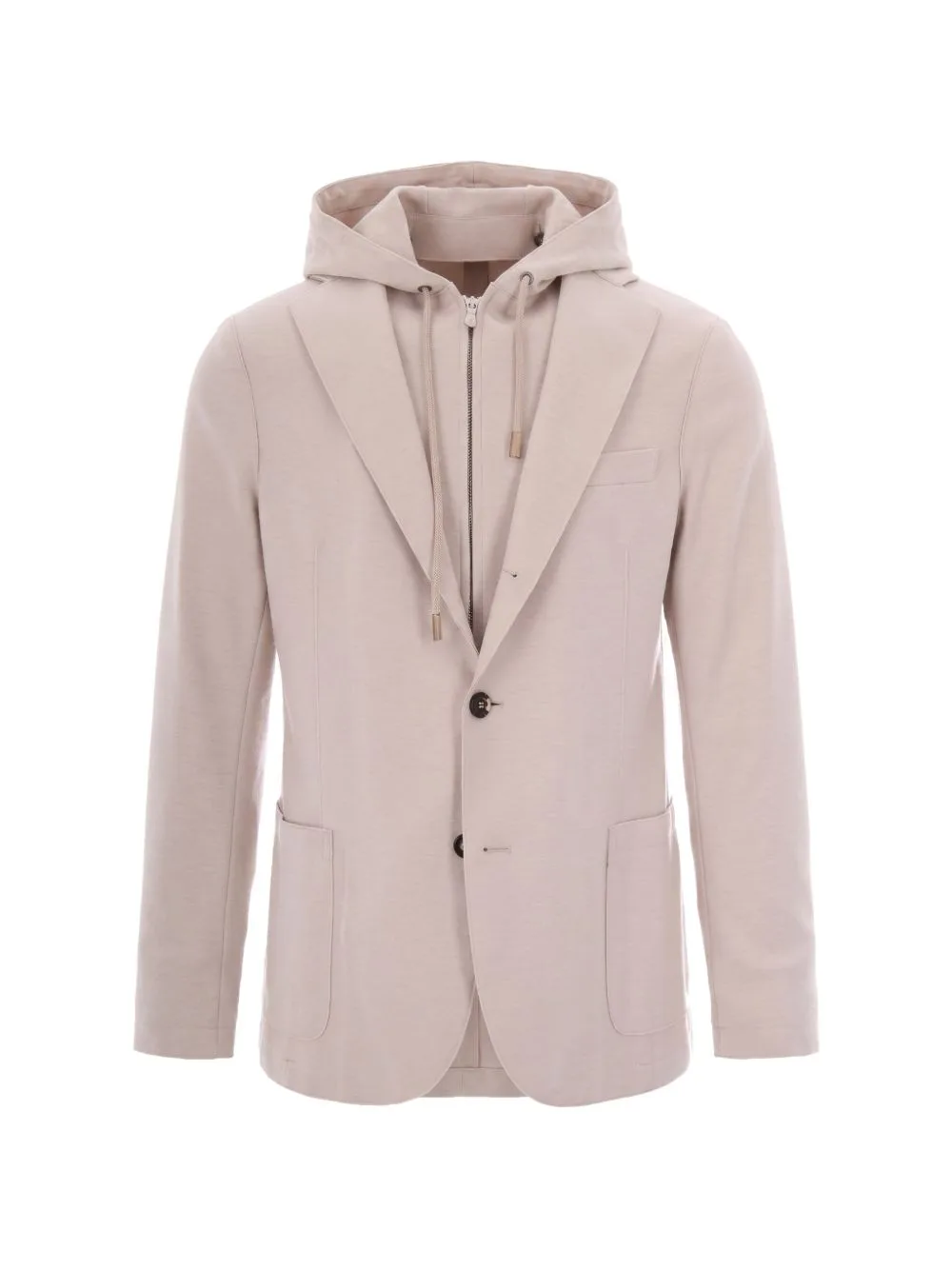Hooded Single-Breasted Layered Jacket by Eleventy