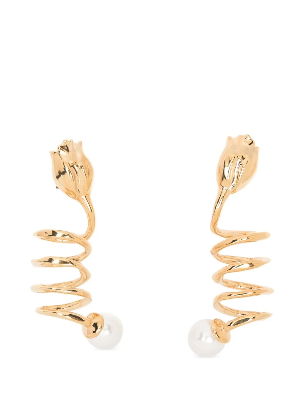 Spiral Flower-Motif Earrings by Chloé