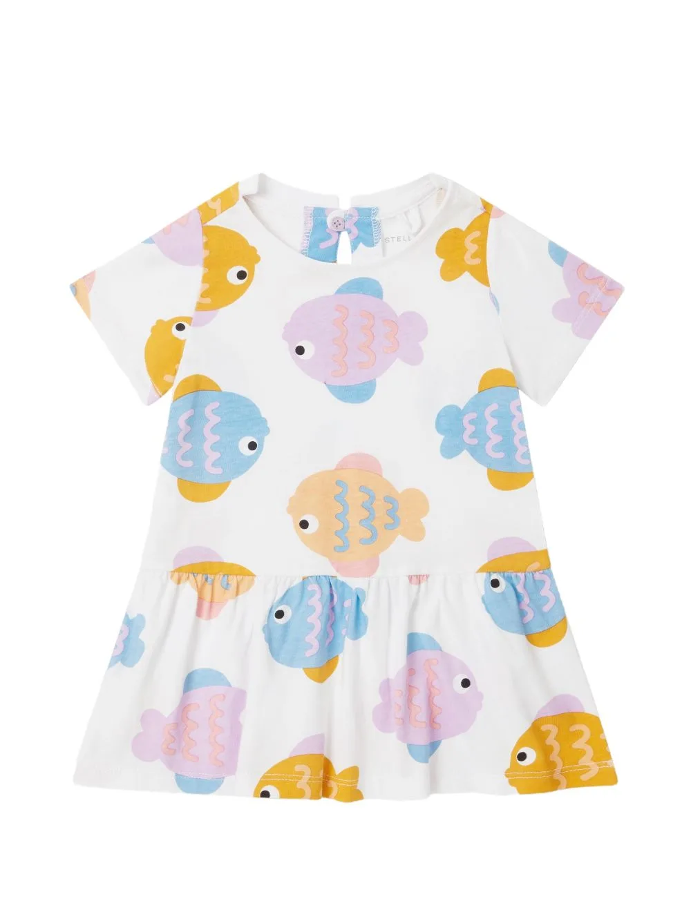 Fish-Print Ruffled Dress by Stella McCartney Kids