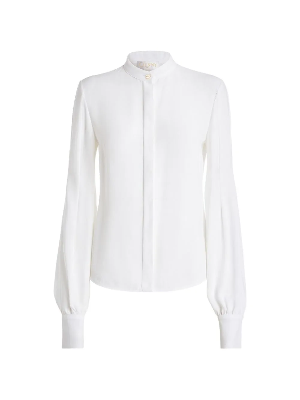 Mandarin-Collar Long-Sleeve Shirt by Genny