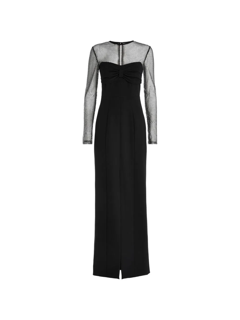 Bow-Detail Mesh-Panel Maxi Dress by Genny