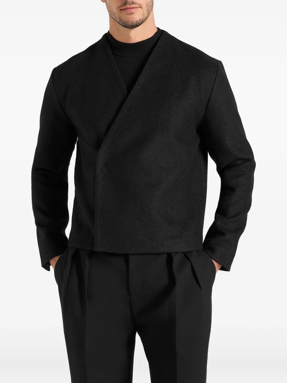 Loris Kimono Minimal Wool Jacket by Manière De Voir