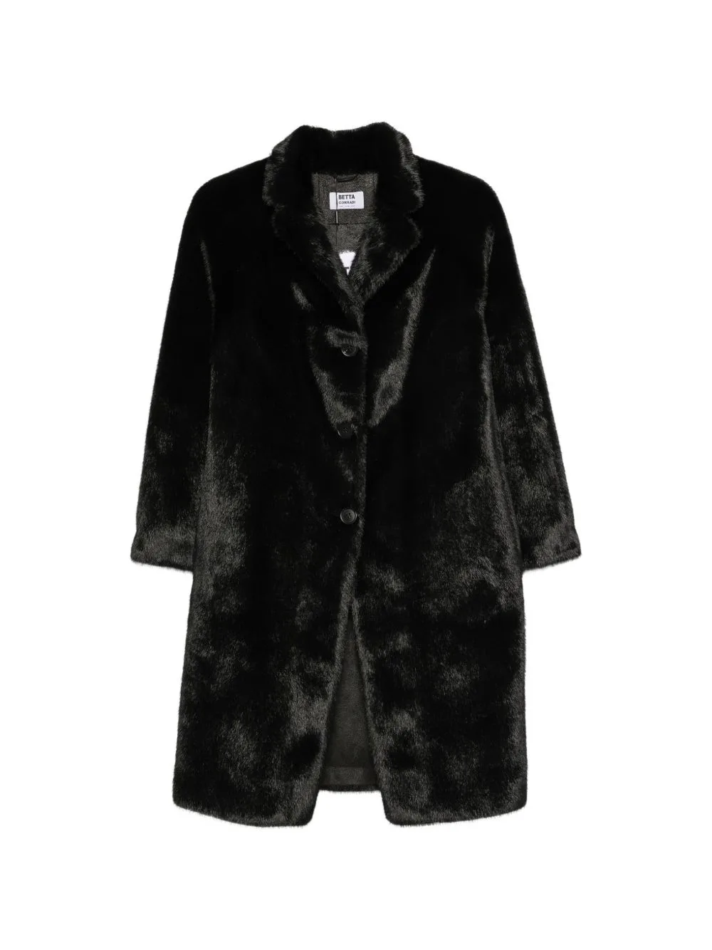 Faux-Fur Notch-Lapel Coat by Betta Corradi