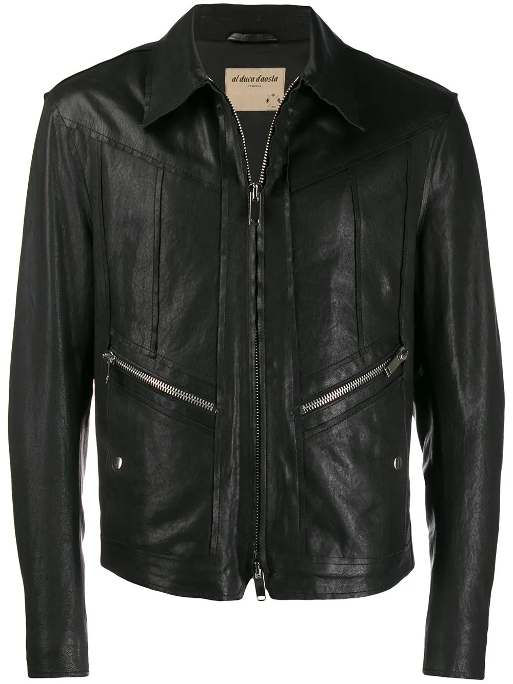 Zipped Leather Jacket by Al Duca D'Aosta 1902