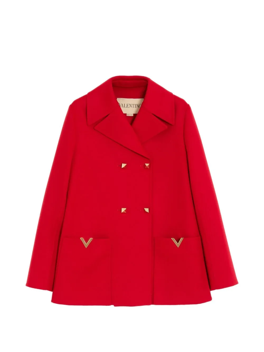 Compact Drap Double-Breasted Peacoat by Valentino Garavani