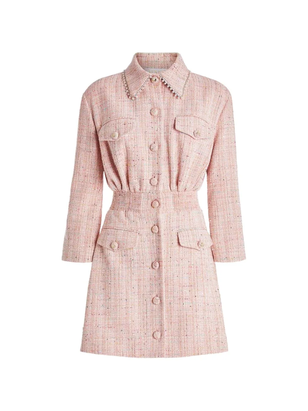 Embellished-Collar Tweed Mini Dress by Genny