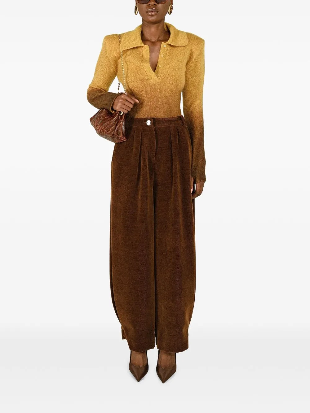 Degradé-Effect Polo Sweater by Rowen Rose