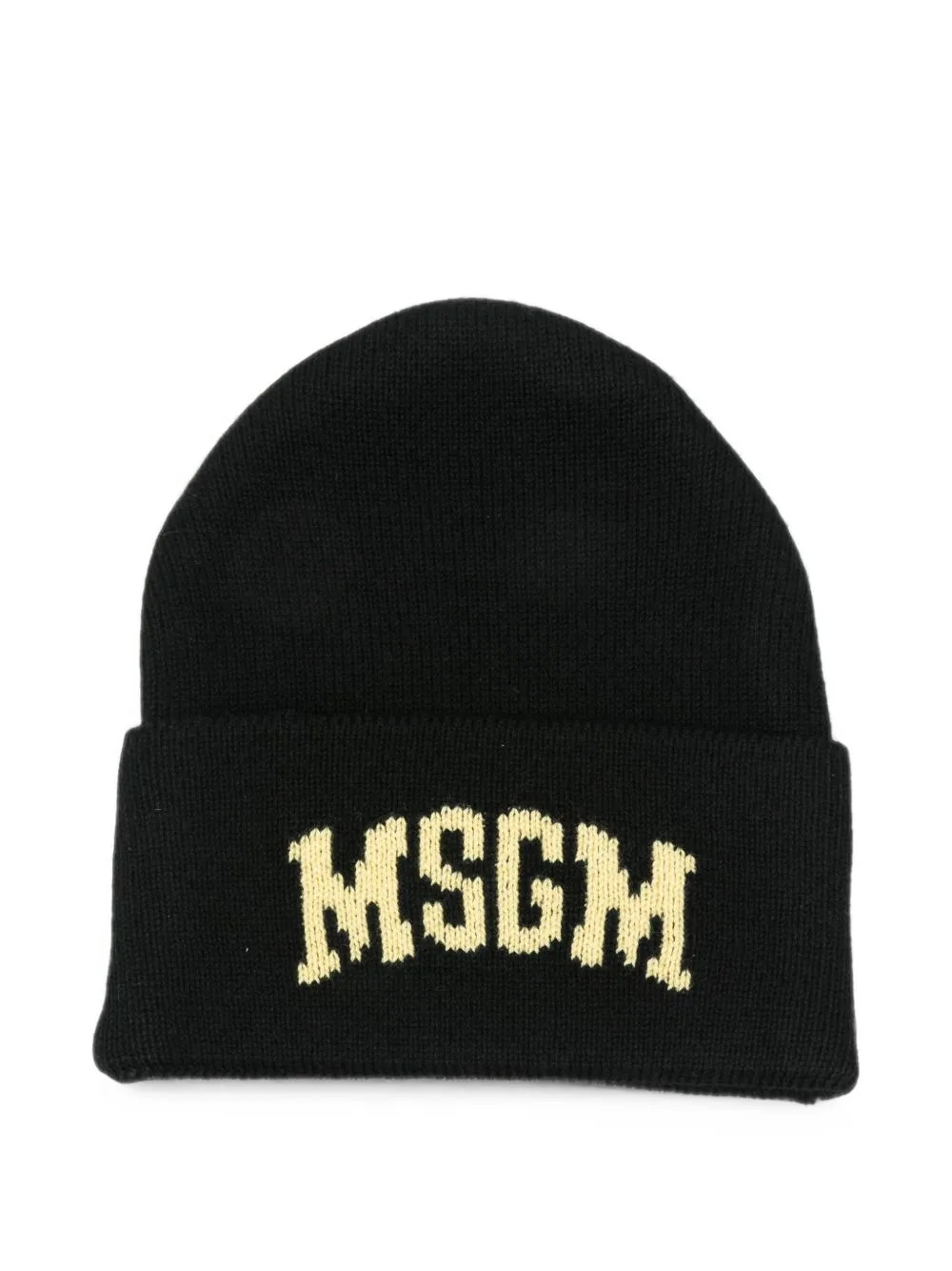 Logo-Intarsia Beanie Hat by MSGM Kids