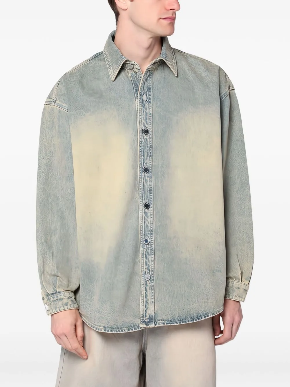 Washed-Effect Denim Shirt by NEW AMSTERDAM