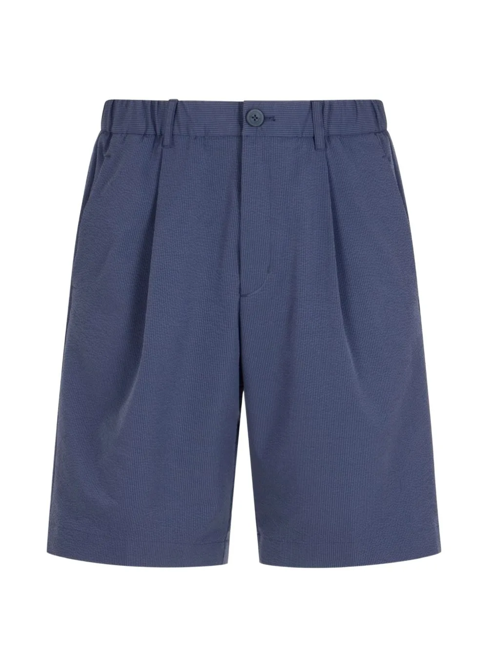 Seersucker-Texture Pleated Shorts by Herno