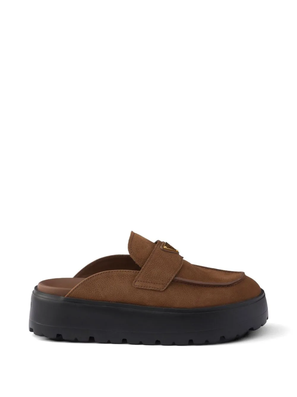 Nubuck Flatform Mules by Prada