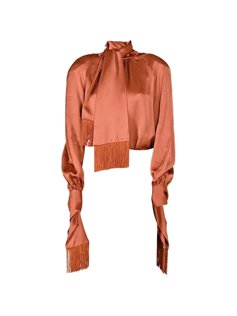 Fringed Pussy-Bow Blouse by Rowen Rose
