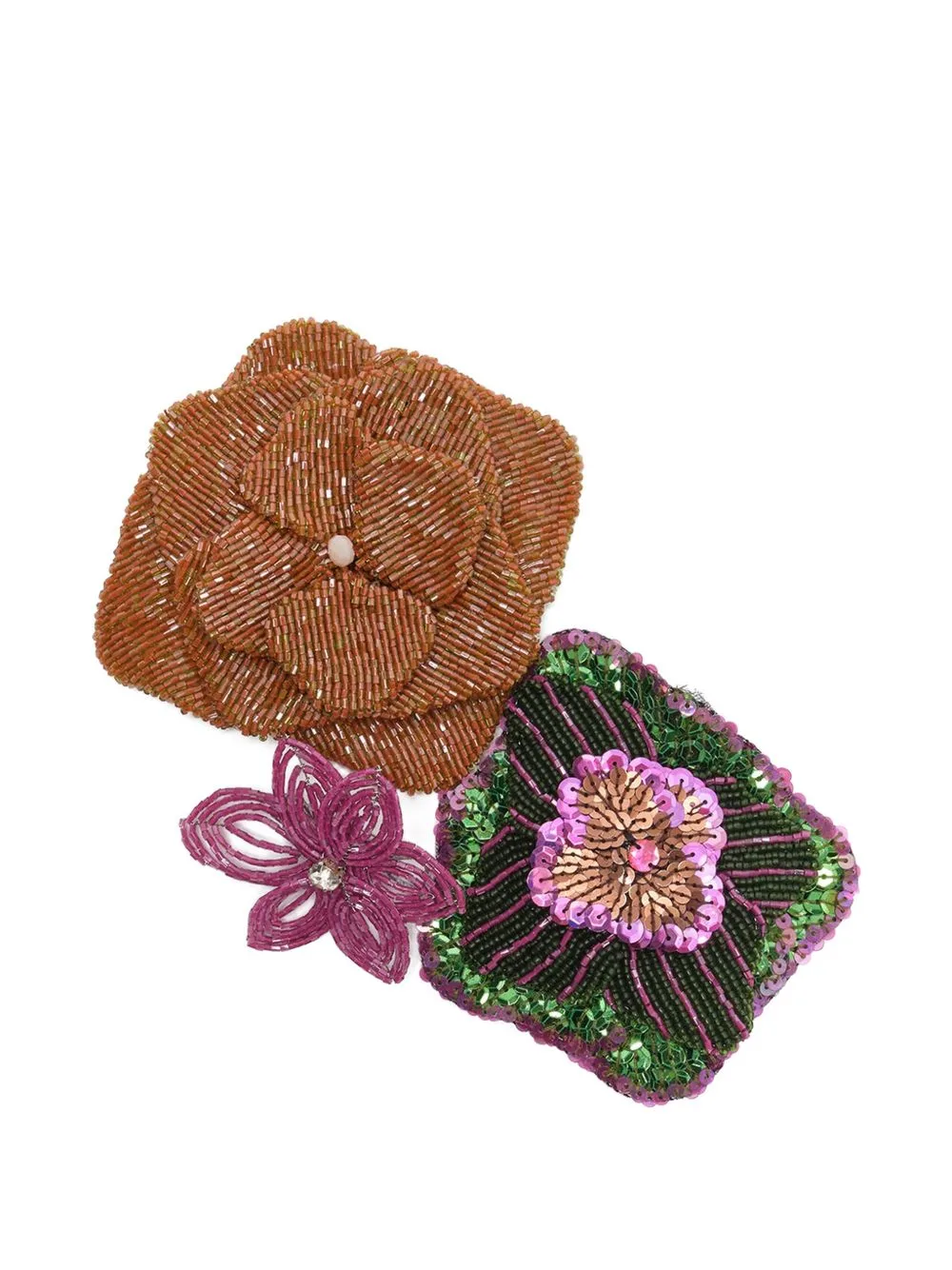 Floral Beaded Brooch Set by MALIPARMI
