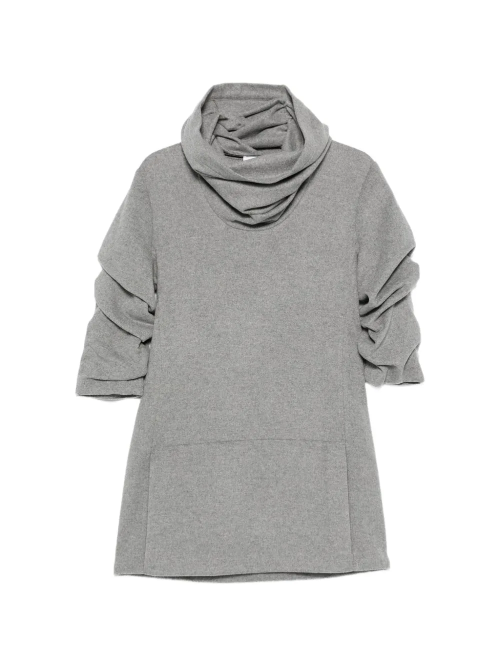 Ruched-Sleeve Cowl-Neck Mini Dress by 7 For All Mankind