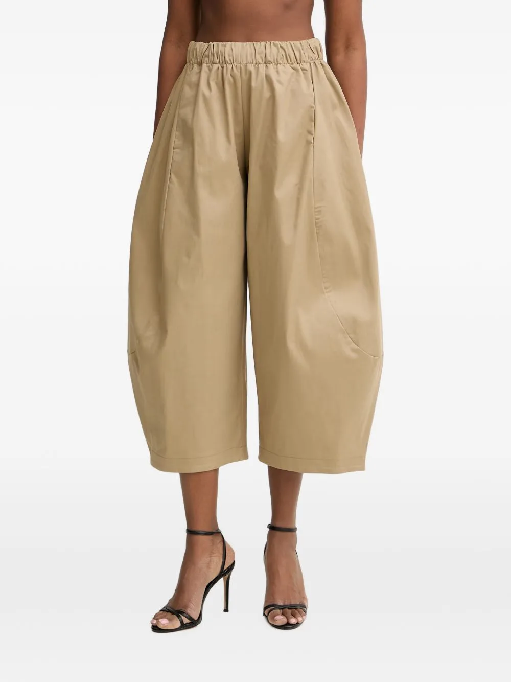 Elasticated-Waist Balloon-Leg Trousers by Haveone