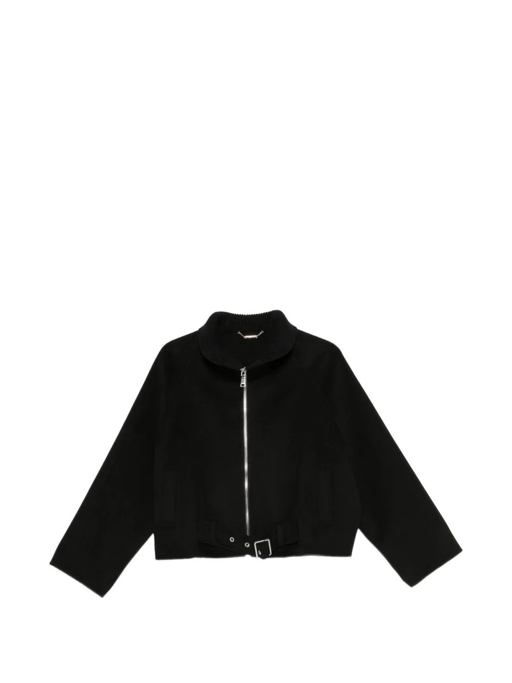 Belted Ribbed-Collar Jacket by Seventy