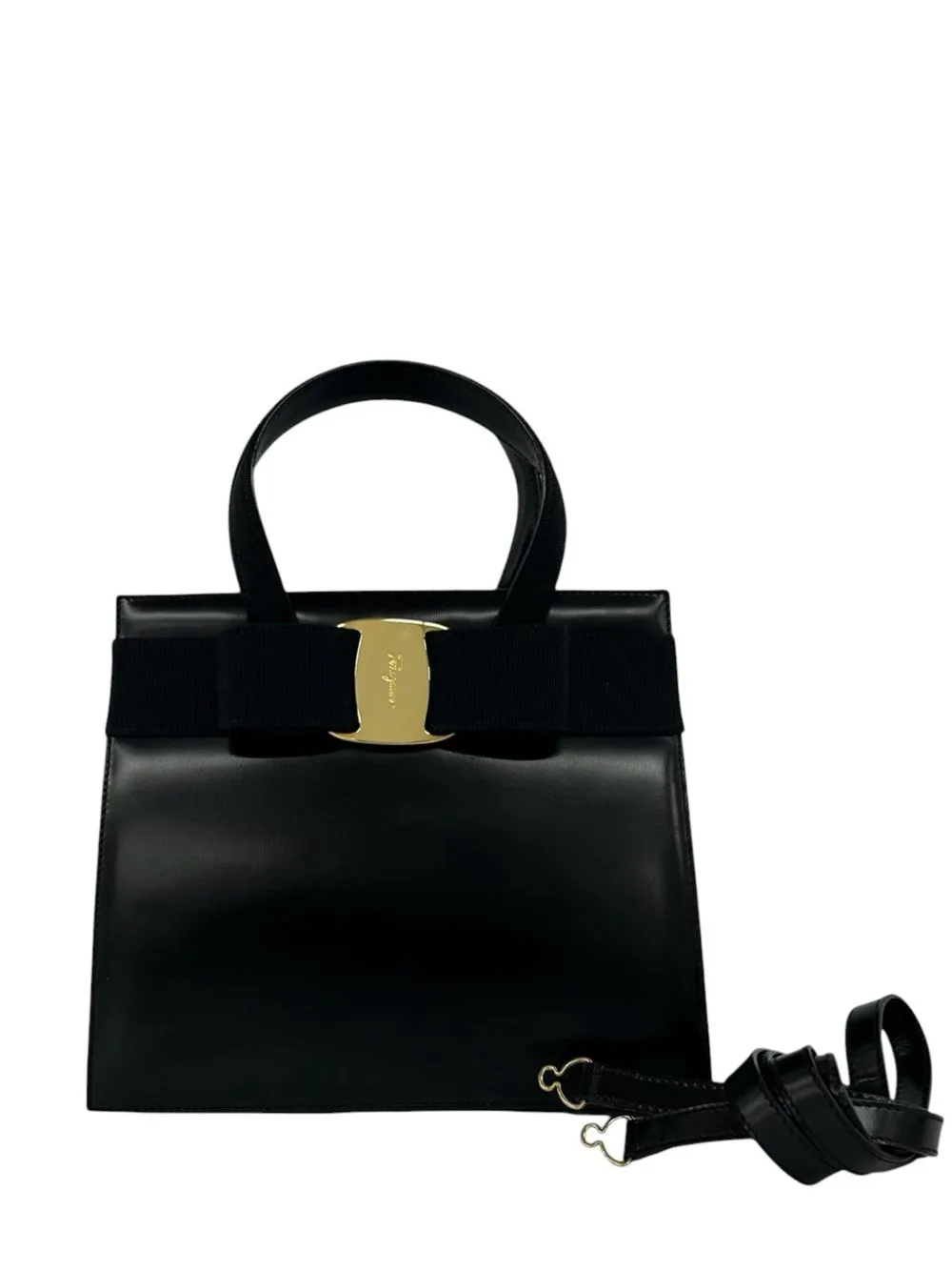 1990-2010 Leather Vara Bow Satchel by Ferragamo Pre-Owned