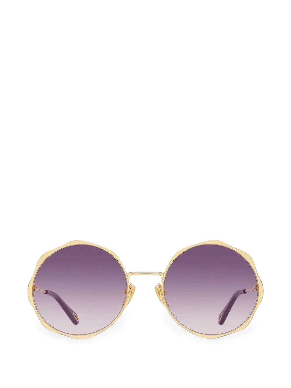 Scalloped-Edge Round-Frame Sunglasses