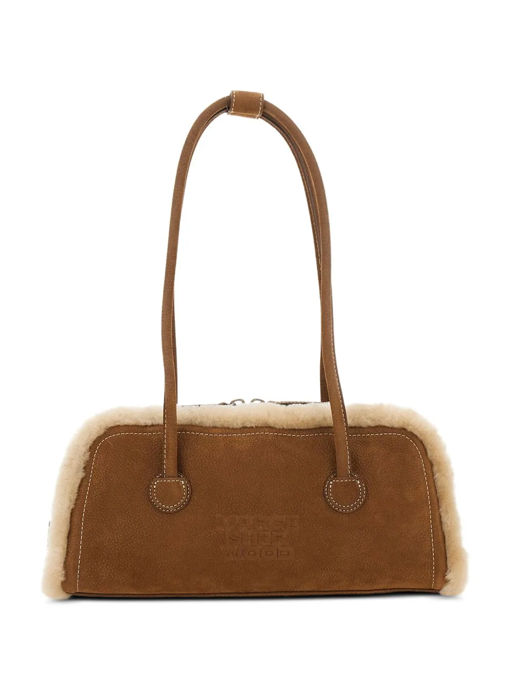 Soft Boston Shearling-Trim Leather Shoulder Bag by Marge Sherwood