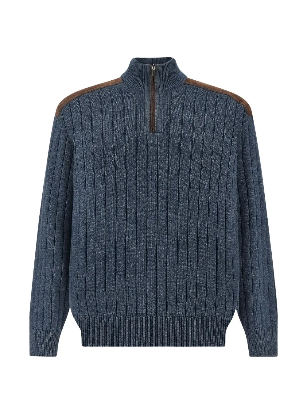 Suede-Panelled Half-Zip Sweater by Paul & Shark